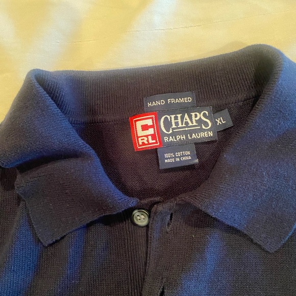 CHAPS Men’s Long Sleeve Polo - Size XL - Picture 2 of 3